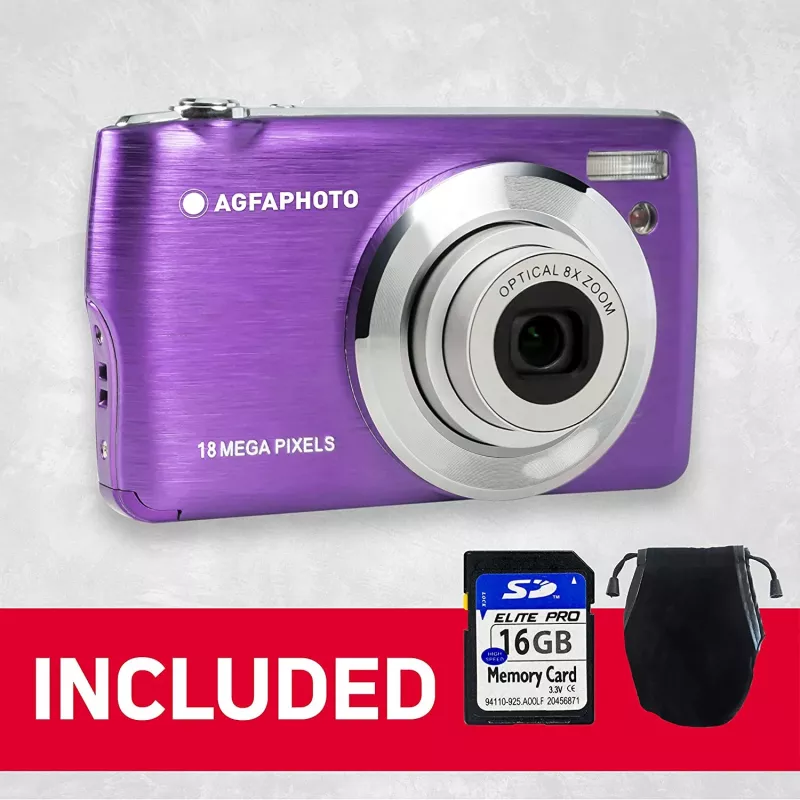 Agfa Photo DC8200 Purple + Case + Card SD 16GB
