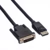 Roline - Video Cable - DisplayPort (M) to DVI-D (M) - 2 m - Thumbscrews - Black