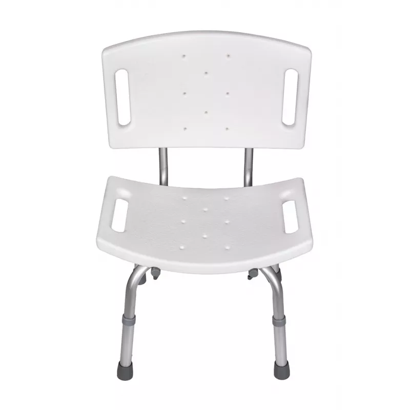 Shower chair with backrest ActionMed KP500AM — 4-leg adjustable aluminium seating support, non-slip feet, max load 120 kg