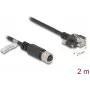 Network Cable DeLOCK M12 Cable D-coded 4 pin female to RJ45 plug Cat.5e 2 m black