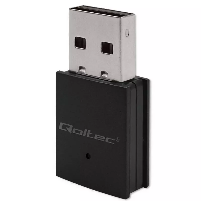 Wireless Mini USB Wi‑Fi Adapter QOLTEC 57007 — Single‑band 2.4 GHz, up to 150 Mbps, internal antenna