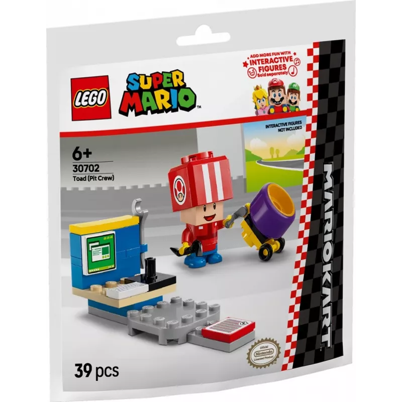 Construction toy LEGO Mario Kart Toad Pit Crew polybag 30702 small set minifigure accessory