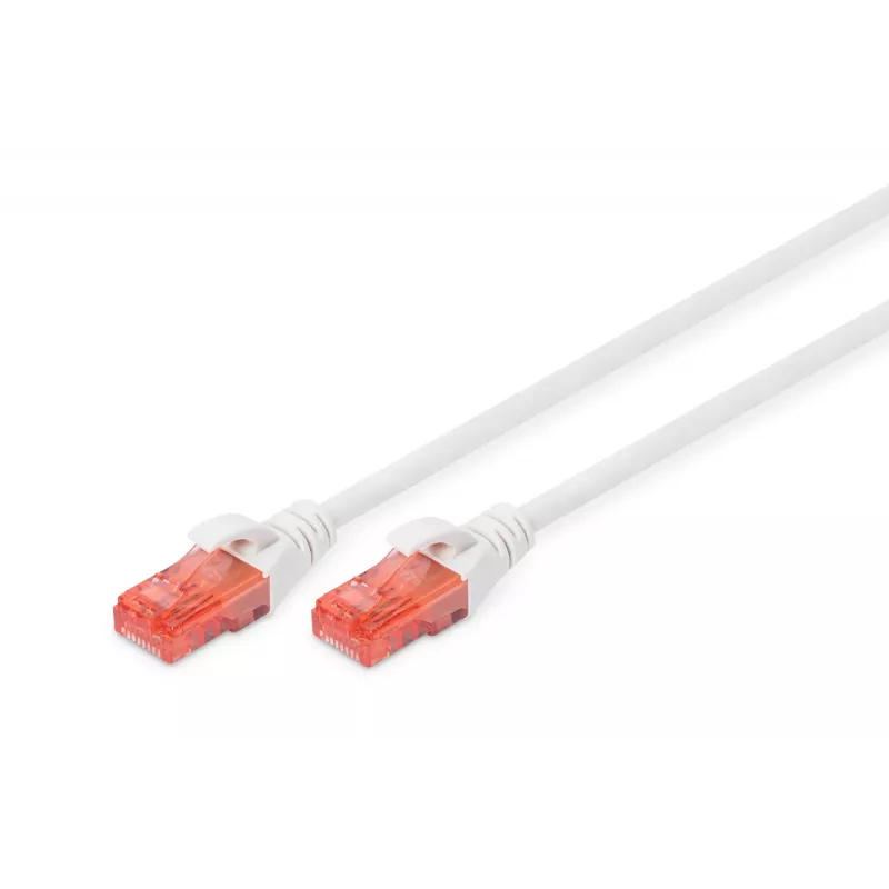 Network Cable Digitus CAT 6 U/UTP patch cord RJ-45 Cat6 3m White