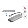 USB-C hub DELOCK 64323 — USB 3.2 Gen 2 Type-C host, HDMI + 2× USB-A + 2× USB-C, 10 Gbit/s, grey