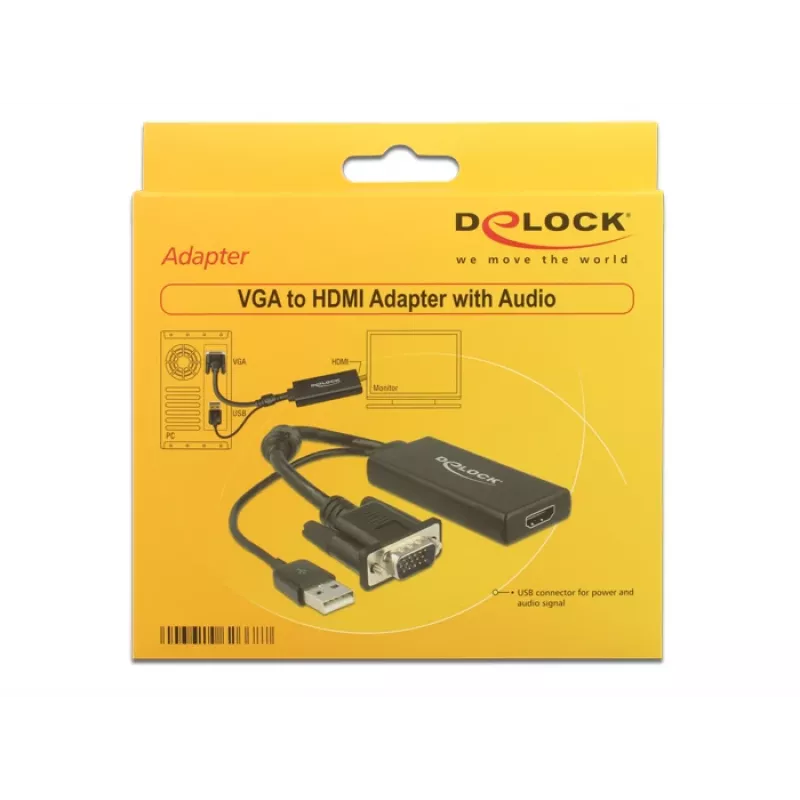 Cable DeLOCK 0.25m VGA+USB2.0-A/HDMI