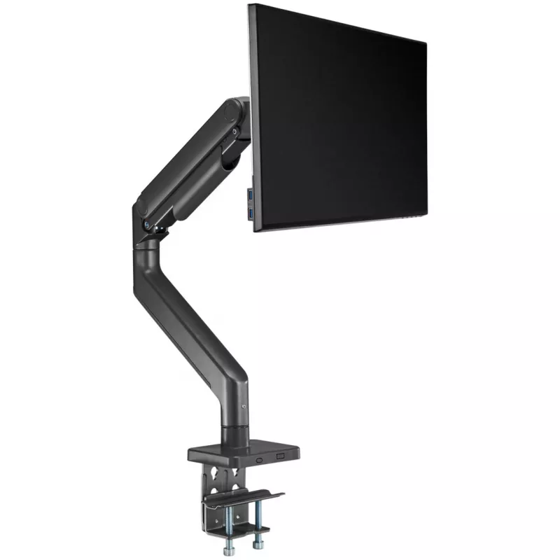 Monitor Mount DIGITUS Single, clamp, for up to 49 inch (124.5 cm), 20 kg, VESA 75x75–100x100, tilt -20° to 50°, height adjustable, black