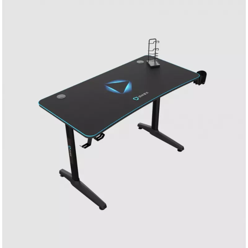 Gaming desk Onex GD1200H — 1200 mm desktop with cup holder and headset hook