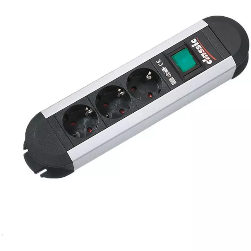 Power Extension Bachmann PRIMO 1.75 m 3 AC Outlets Black Grey