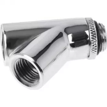 Alphacool Eiszapfen Y-Connector 45° - G1/4 Rotatable - 2x Indoor 1x External Thread - Chrome (17400)