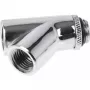 Alphacool Eiszapfen Y-Connector 45° - G1/4 Rotatable - 2x Indoor 1x External Thread - Chrome (17400)