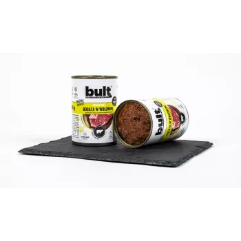 Wet dog food BULT Rich in beef 800 g — complete canned feed, 12% protein, 6.5% fat, 77% moisture