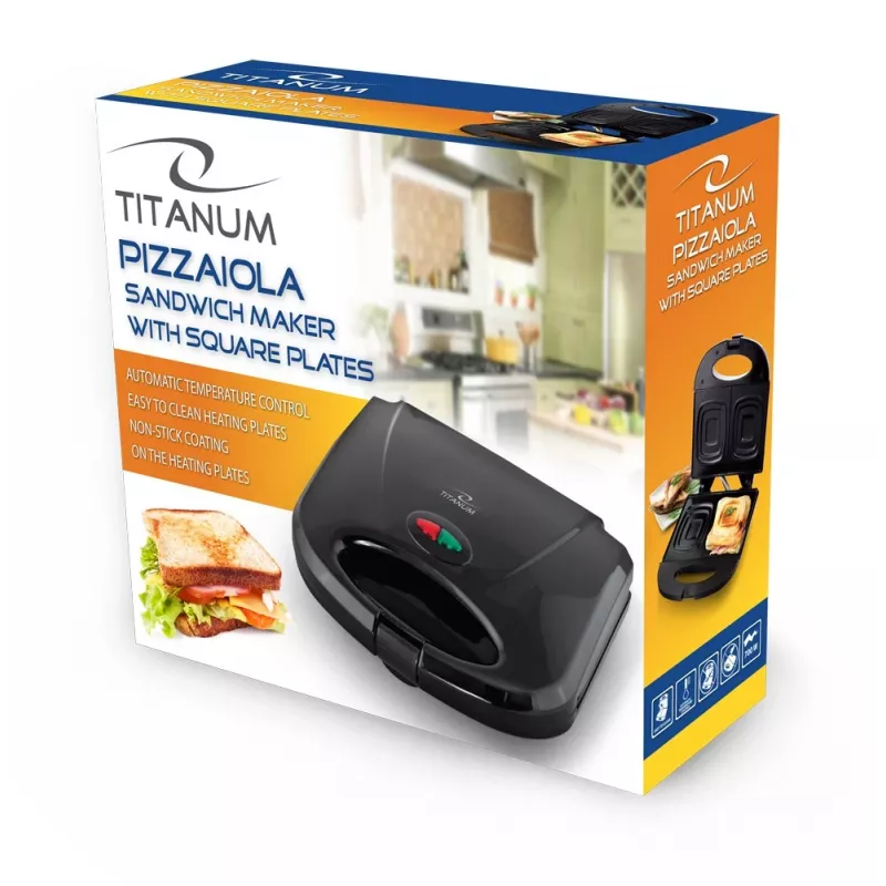 Esperanza Titanum Pizzaiola TKT005K sandwich maker, 700 W, black