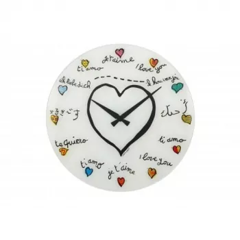 NeXtime klok 8030 Loving You, Ø43 cm, Wall, White/ Multi-color