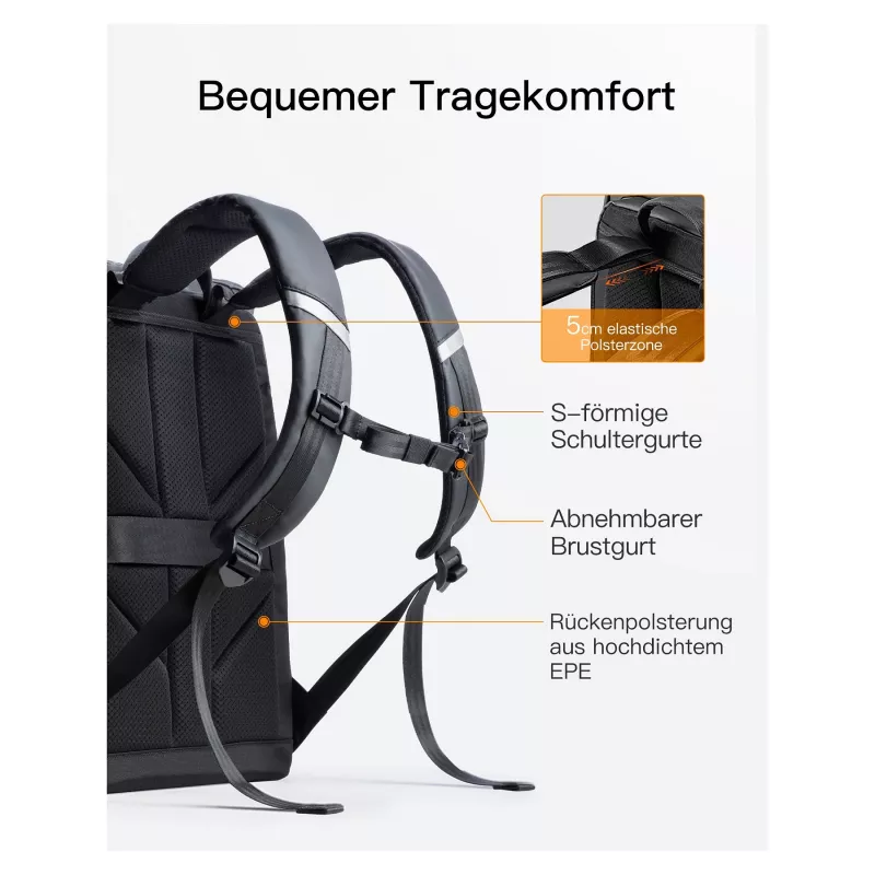 inateck notebook backpack 15,6 BP01009 black 22-26.8 L