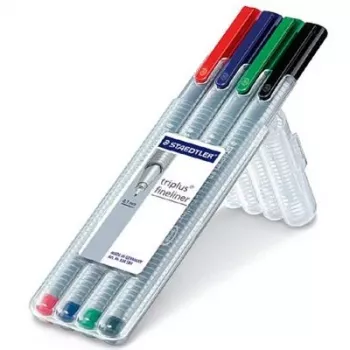 Fineliner Staedtler 334 SB4 Black Blue Green Red