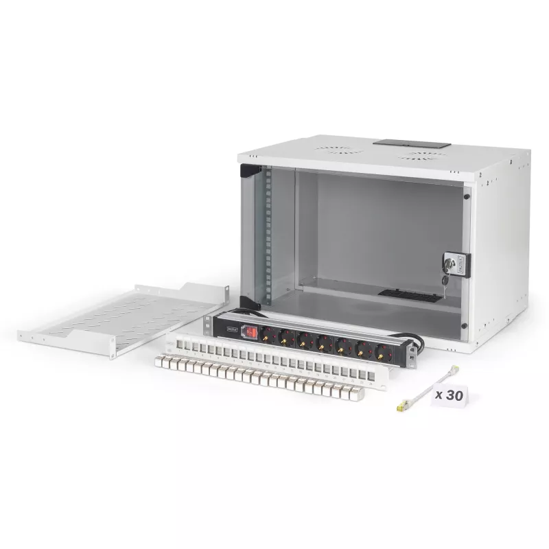 Network set DIGITUS DN-49202-SET 483 mm 7U 540x400 mm rack enclosure with 7U height and 540×400 mm internal dimensions