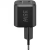 Wall charger GOOBAY 75333 — Universal indoor AC USB-C charger, 2x USB-C, 35 W, Black