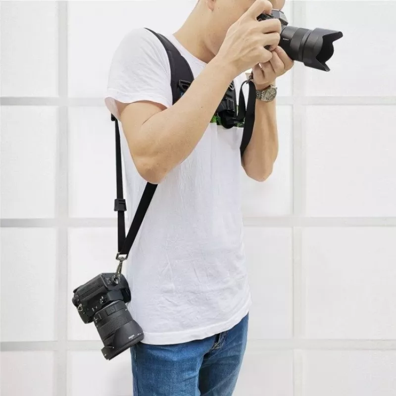 Double shoulder harness Puluz PU6002 adjustable straps for cameras, wearable chest and back mount