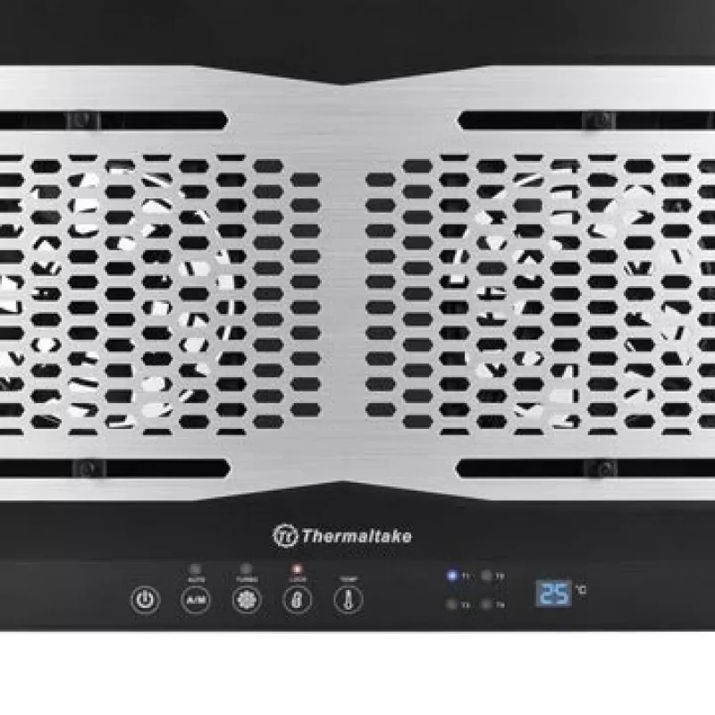 Notebook cooling pad THERMALTAKE CL-N002-PL12BL-A with 12 cm fan, aluminium and plastic, 390×277.5×49.3 mm, 1000–1300 RPM