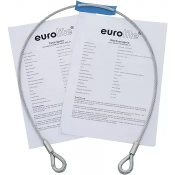 Steel cable EUROLITE 5801048G 1000 x 4 mm silver with thimble