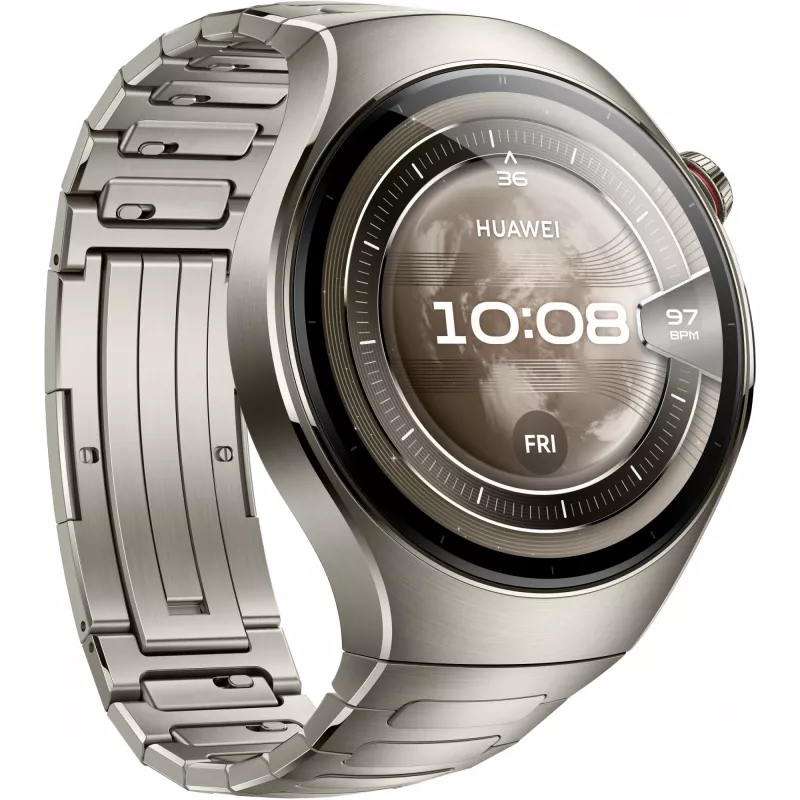 Smartwatch HUAWEI WATCH 5, 1.5 inch AMOLED, 466×466, 46mm titanium case, Wi‑Fi, GPS, Silver