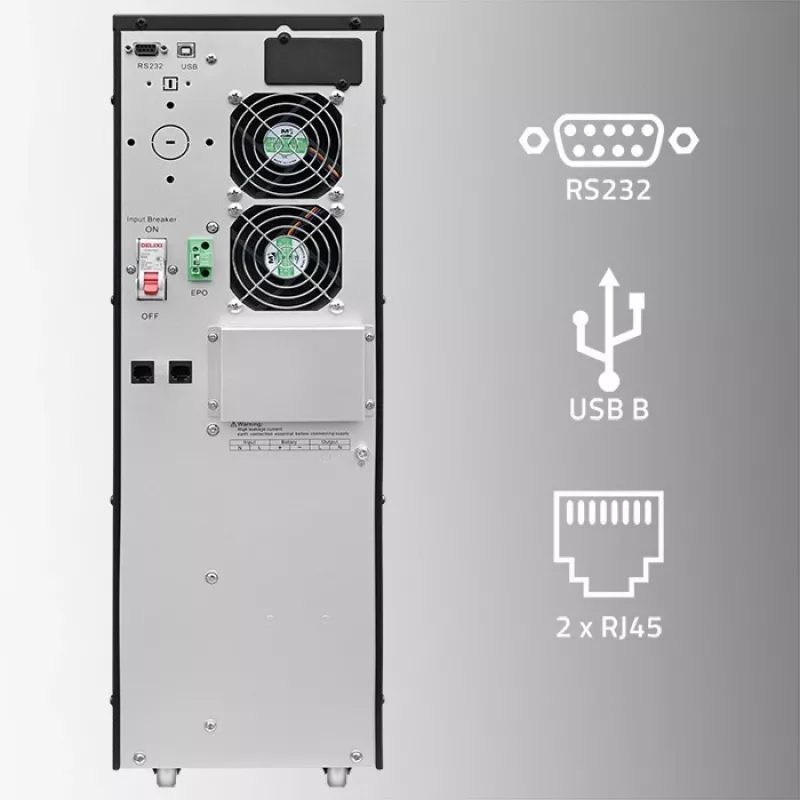 Uninterruptible Power Supply QOLTEC 52283 6kVA 6000W PF 1.0