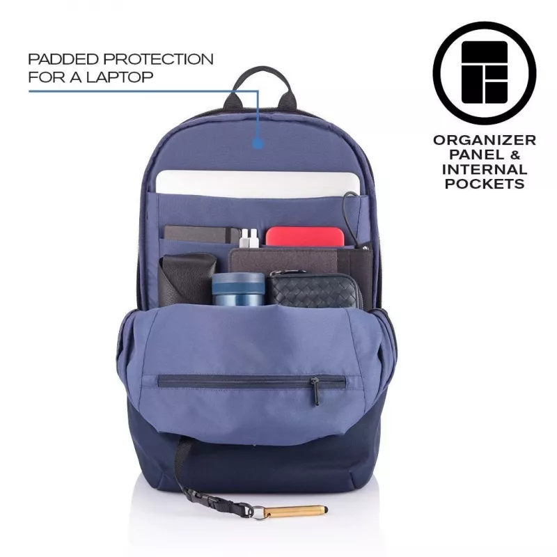 Casual backpack XDDESIGN Bobby Soft with 15.6 inch laptop compartment, 16 L, navy, PET