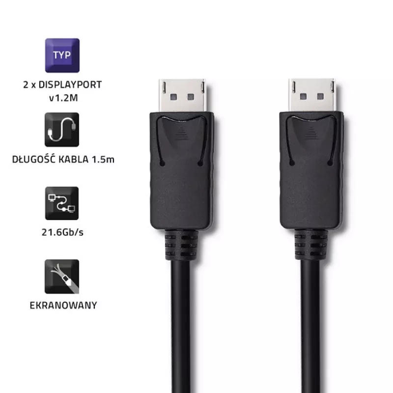 DisplayPort v1.2 male, 4K, 1.5m