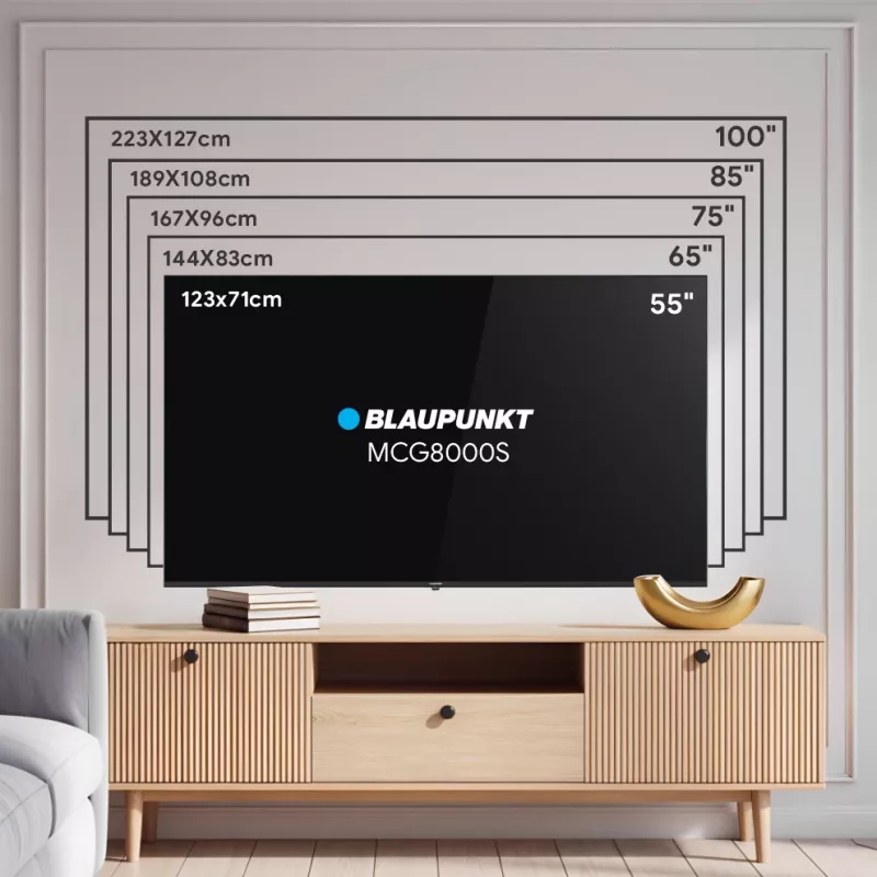 Blaupunkt Mini LED TV | 55MCG8000S | 55 | Smart TV | Google TV | Black