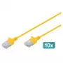 Patch cable DIGITUS CAT6 U-UTP Slim, 1 m, yellow, pack of 10