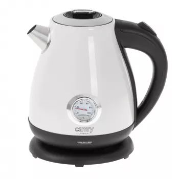 Electric kettle Camry CR 1344 — 1.7 L, 2200 W, stainless steel, built-in thermometer, 360° base, white
