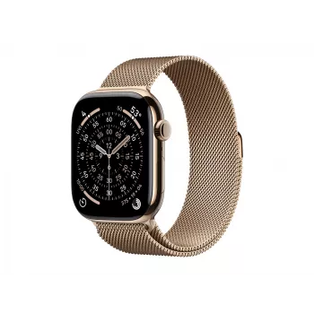Apple Watch Series 11 GPS + Cellular 46mm Gold Titanium Case with Gold Milanese Loop - S/M (MFD74ZR/A)