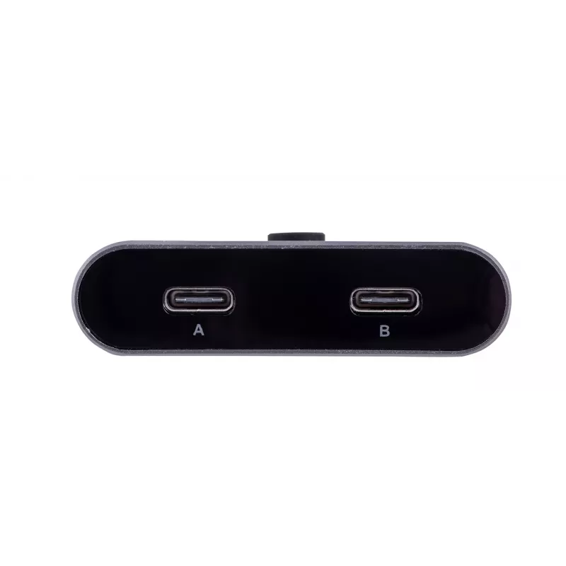 Docking station Unitek D1078A — USB-C hub, 2x USB-C input, 1x USB-C output, 100 W PD, 4K support, 3480×2160 max, grey