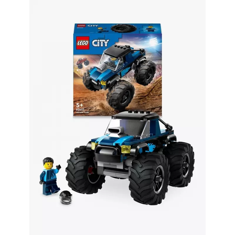 Construction toy LEGO City 60402 Blue Monster Truck with large tires, 148 pieces, 1 minifigure, age 5+