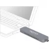 Externes Gehäuse für M.2 für M.2 NVMe PCIe SSD, Laufwerksgehäuse silber, mit USB TypeC und Typ-A Stecker