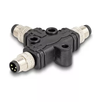 Cable splitter DeLOCK M8 T-Splitter A-coded 4 pin 1 x male to 2 x male