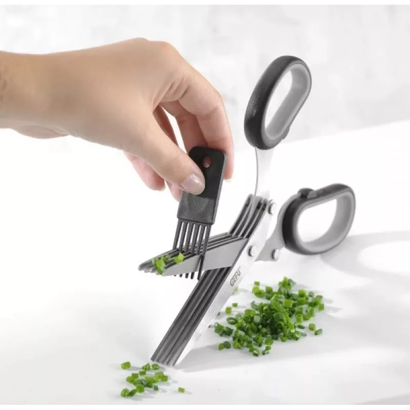 Kitchen scissors GEFU 12660 — stainless steel blades, plastic handle, length 191 mm, width 80 mm