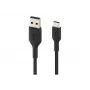 Cable braided USB-C USB-A 15cm Black
