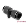 Pneumatic connector DELOCK 10 mm straight with mounting hole, metal/plastic, female thread, 48 mm