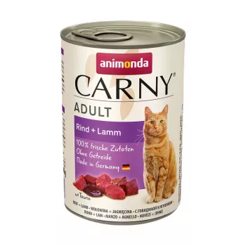 Wet cat food animonda Carny 400 g can — beef, adult cats, gluten‑free, soy‑free