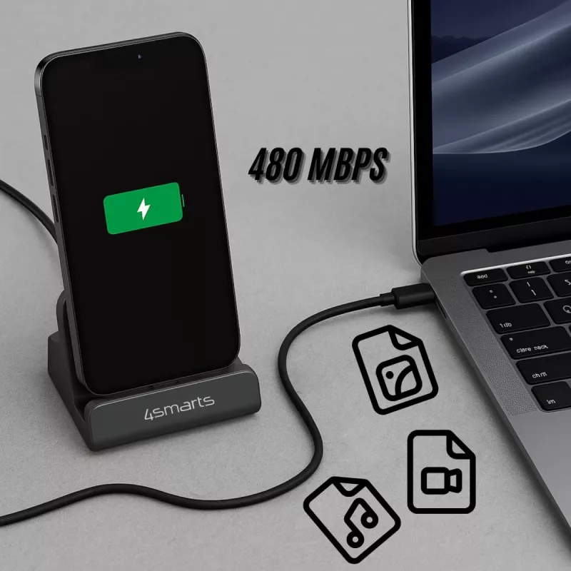 4smarts Charging Dock VoltDock USB-C 60W Grey (541426)