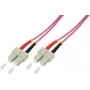 LogiLink - Patch-Cable - SC multi-mode (M) to SC multi-mode (M) - 2,0m - Fibre Optic - 50/125 micrometre - OM4 - Halogen-Free - heather violet (FP4SC02)