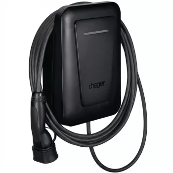 Electric vehicle charging station Hager XVL122CLM witty pro 1x22 kW Type 2 tethered 6.5 m cable