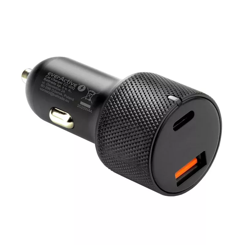 Car charger everActive CC-50Q QC3.0 75W with Quick Charge 3.0 support and USB ports