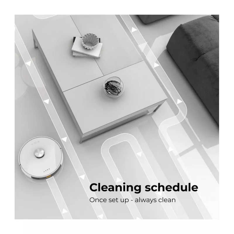 AENO Robot Vacuum Cleaner RC2S: wet & dry cleaning, smart control AENO App, powerful Japanese Nidec motor, turbo mode