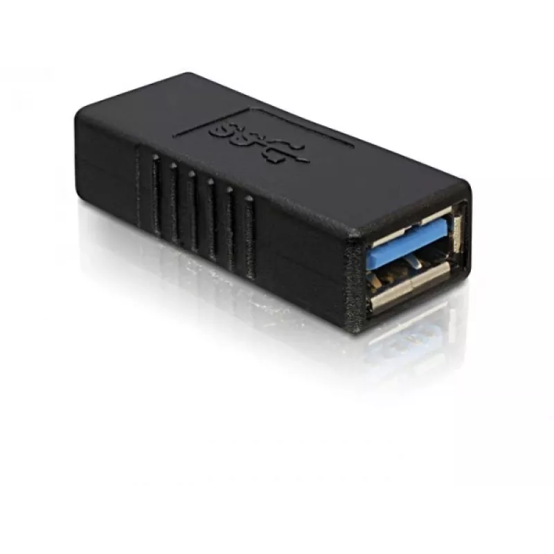 DELOCK USB 3.0-A adapter USB-A to USB-A black, USB 3.0 data transfer