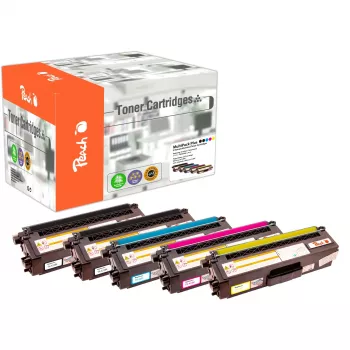Peach PT844 toner cartridge 5 pc(s) Compatible Black, Cyan, Magenta, Yellow