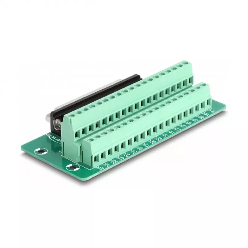 DeLOCK D-Sub 37 pin female to Terminal Block for DIN rail Width 51 mm Depth 116 mm Height 30 mm