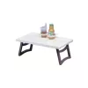 Bedside table SUNDO 46710 with handles, white polystyrol shelf, 530×320×200 mm, 2 cup holders, folding legs, bottle holder