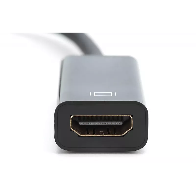 DIGITUS Adapter, DisplayPort Stecker - HDMI A Kupplung DisplayPort Standard 1.1a, UL20276 zertifiziert, AWG28 (DB-340400-001-S)